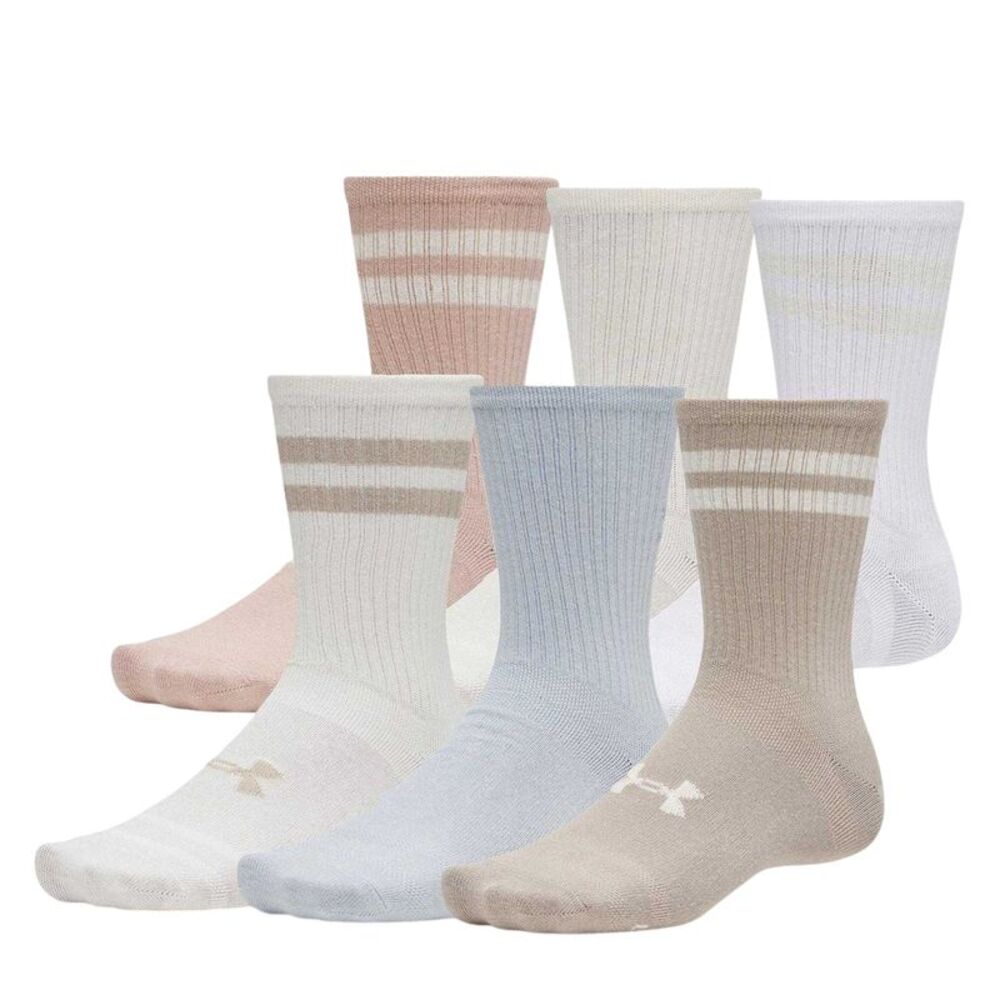 Under Armour Unisex Adult Essential Logo Crew Socks (Pack of 6) / Multicolored